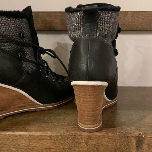 Leather Suede & Merino Wool Wedge Ankle Boot Emu Australia - Picture 7 of 10